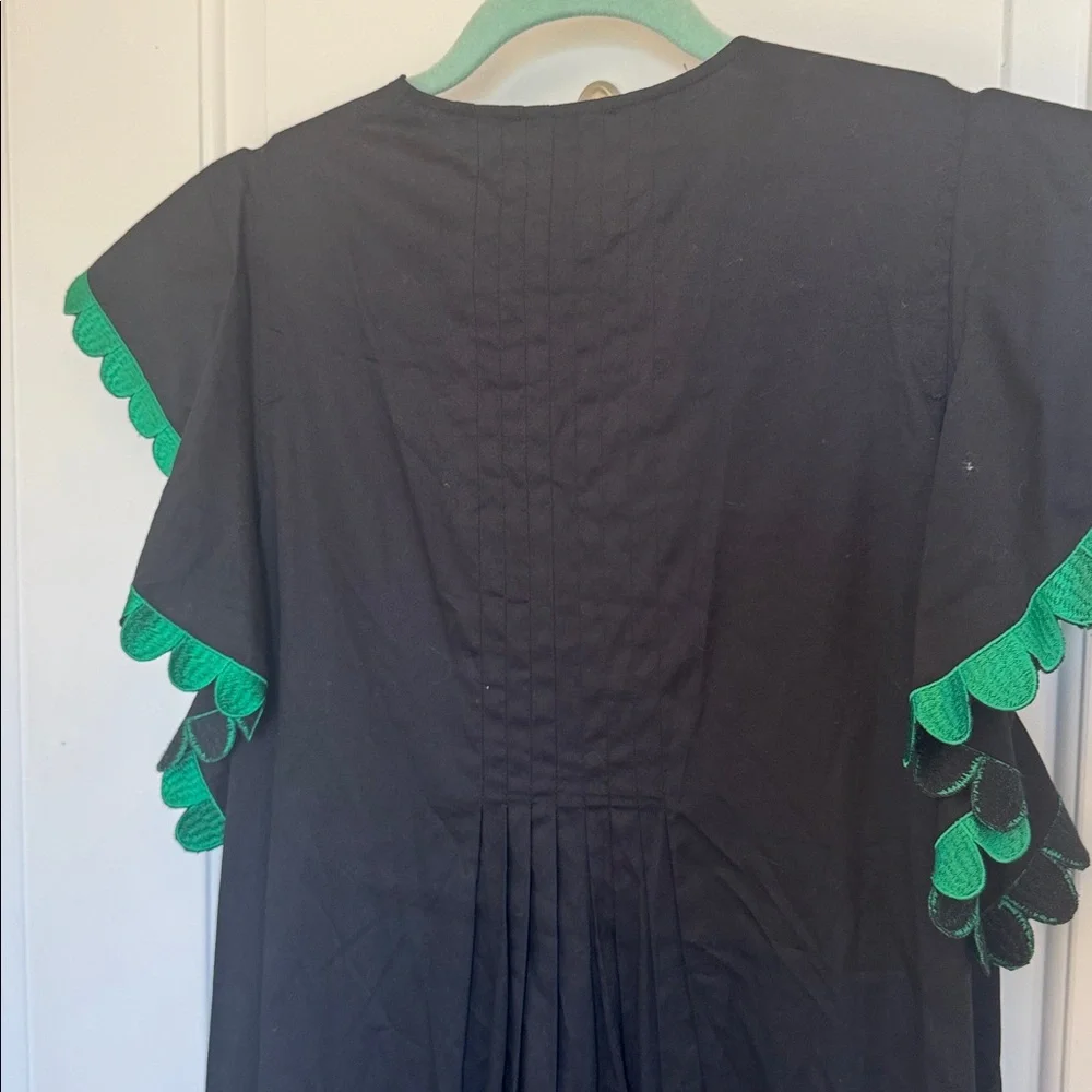 Cynthia Rowley Nairobi Kaftan Maxi Dress with Green Embroidery small - Picture 7 of 8